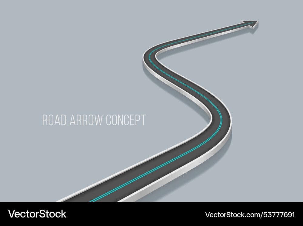Winding 3d road infographic concept on a white Winding 3d road infographic concept on a white vector image