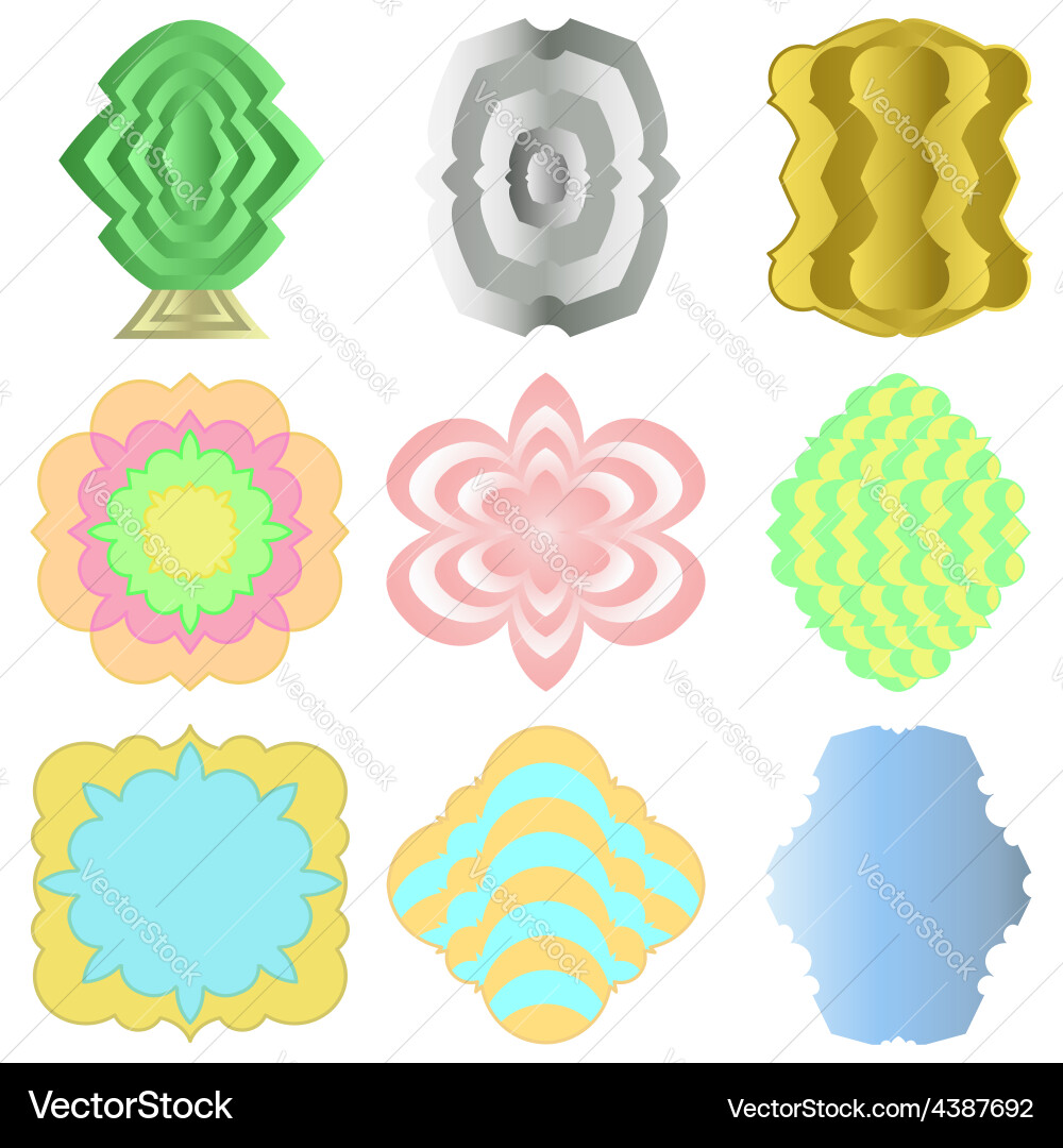 9 color labels Royalty Free Vector Image - VectorStock