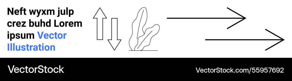 Arrows indicating direction with minimal text Vector Image