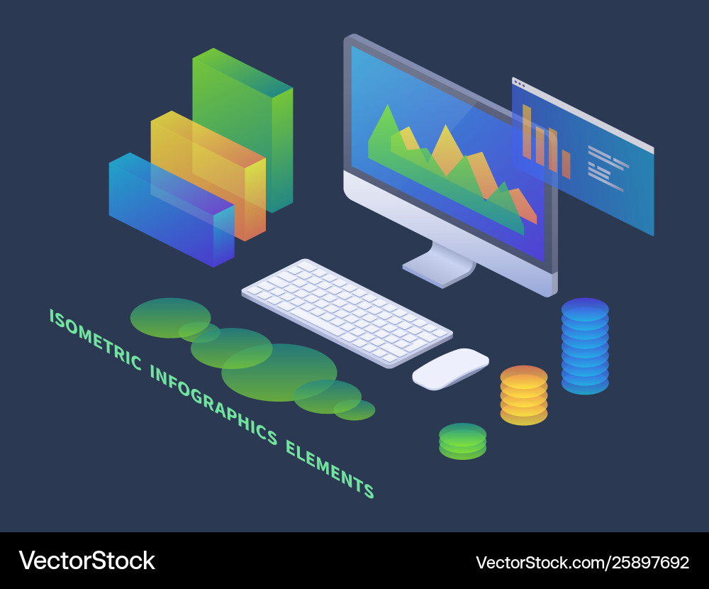 Business infographics isometric concept 3d Business infographics isometric concept 3d vector image