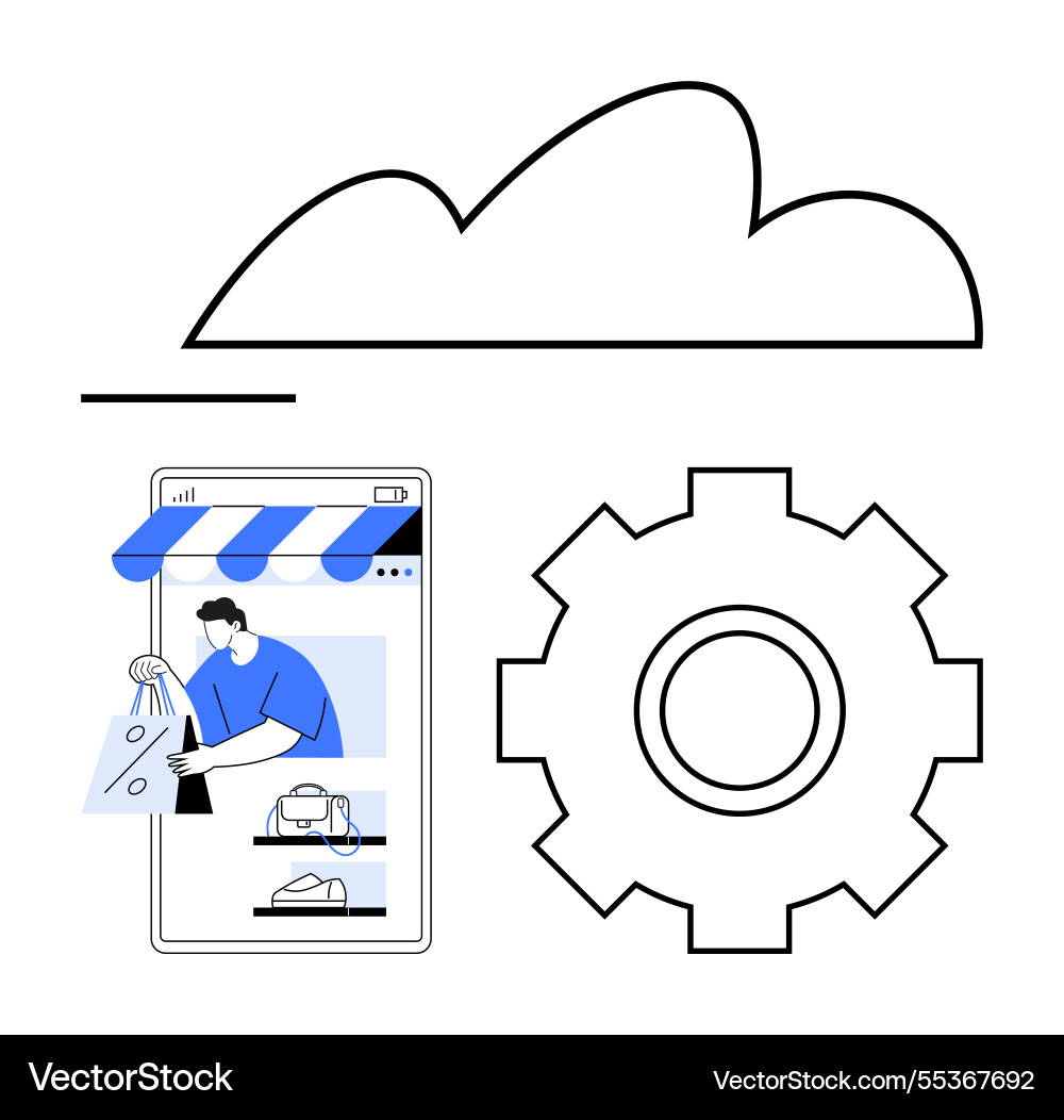 Cloud computing for e-commerce with online Cloud computing for e-commerce with online Vector Image