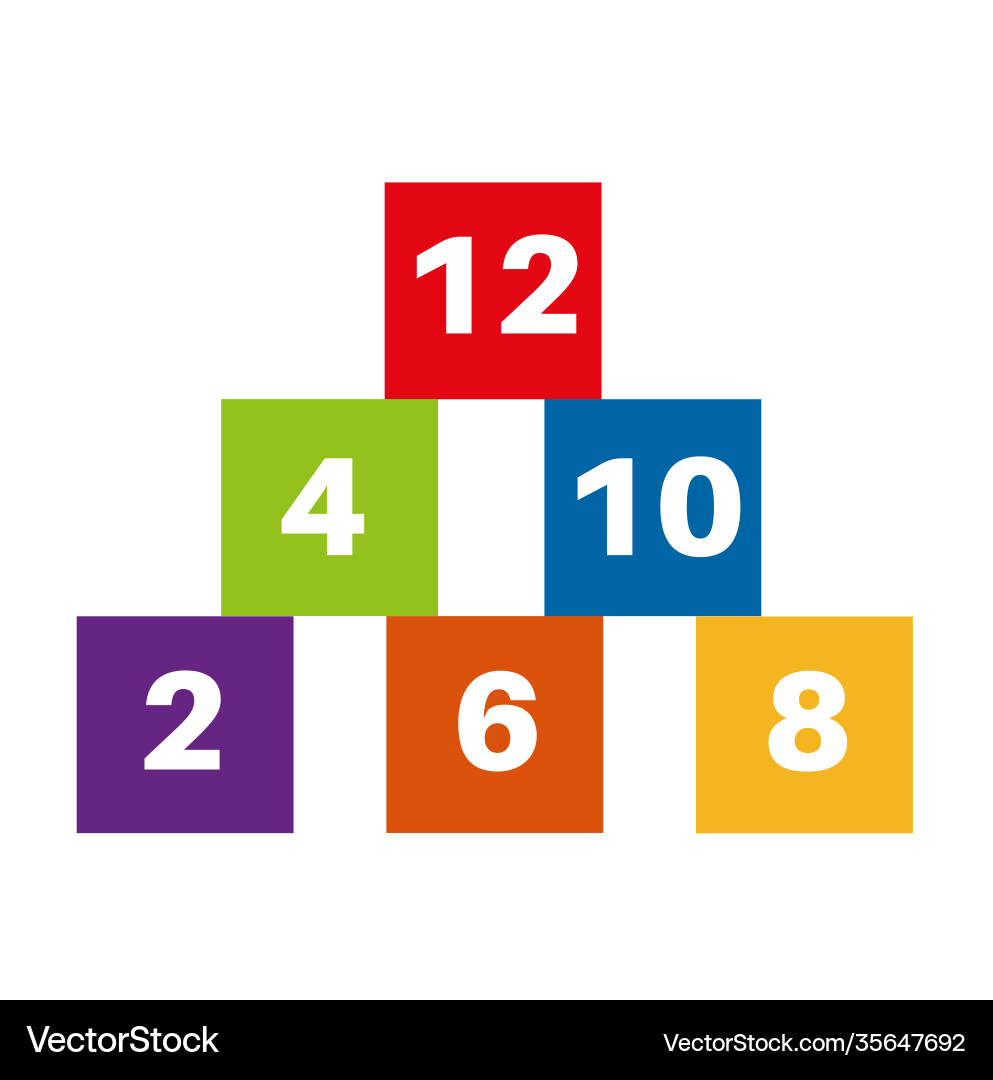 Even number blocks on a white background Vector Image