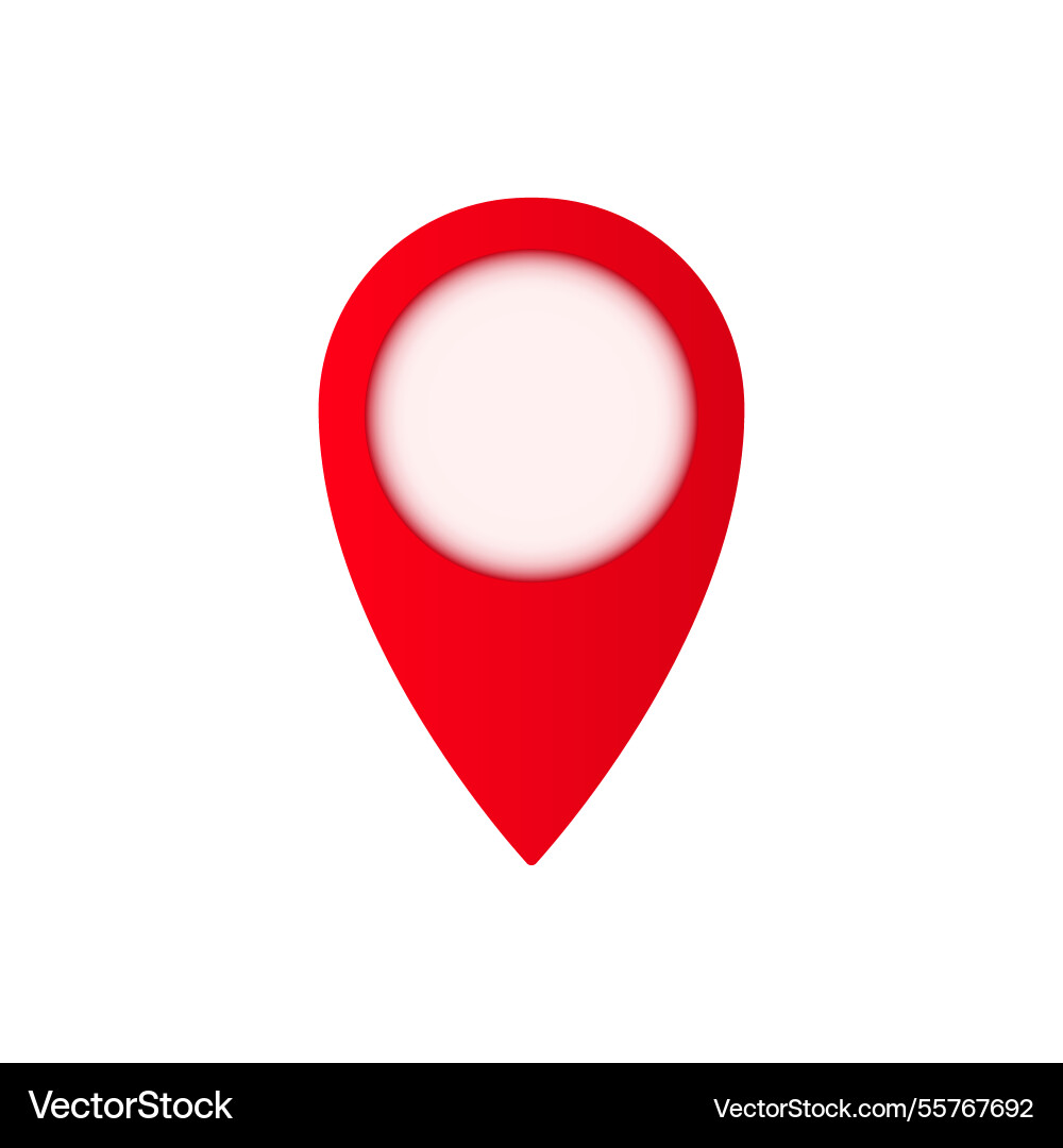 Red location pin icon with circular center Vector Image