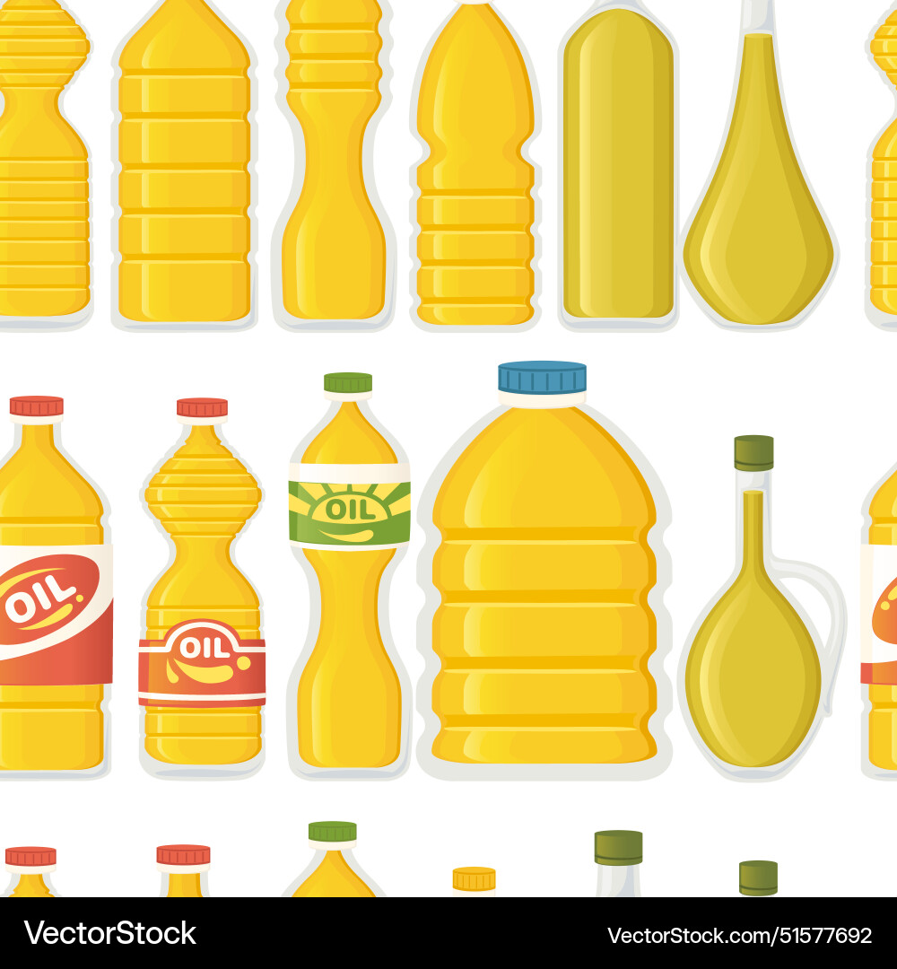 Seamless pattern of assorted bottles Seamless pattern of assorted bottles vector image