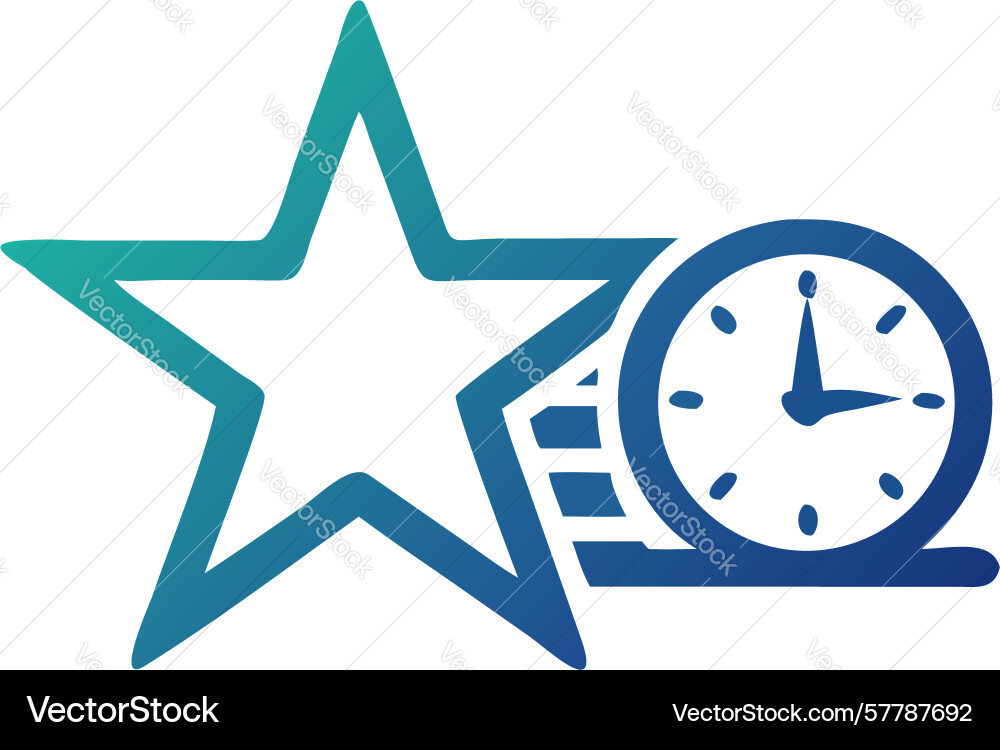 Star with clock icon for time-sensitive tasks Vector Image