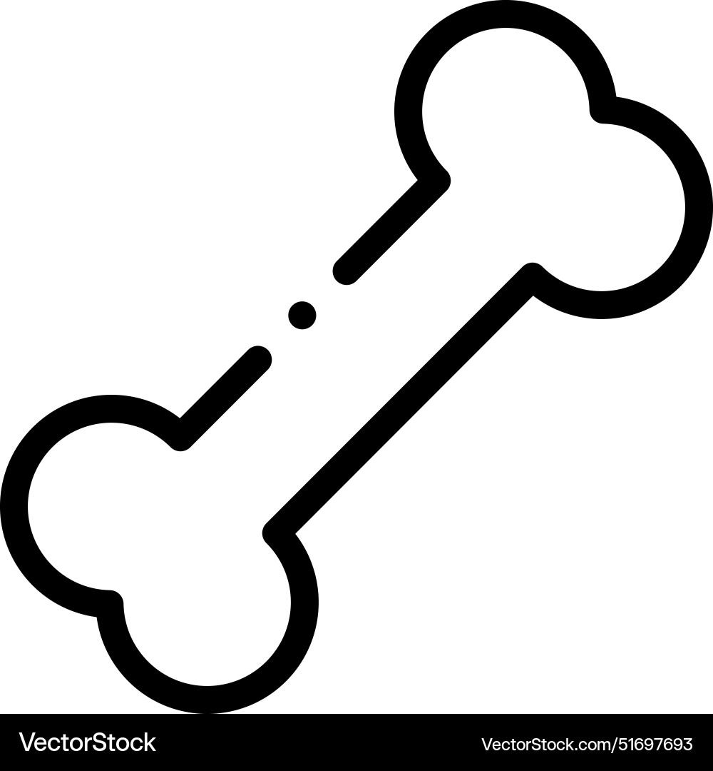 Bones icon thin linear style design isolated Bones icon thin linear style design isolated Vector Image