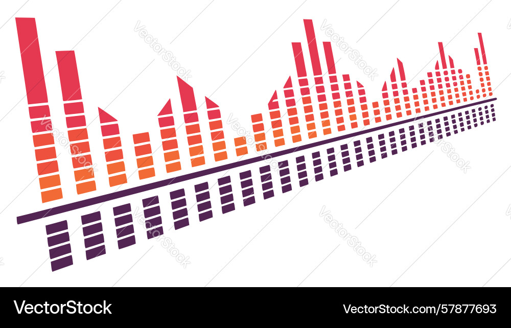 Dynamic sound waves equalizer abstract gradient vector image