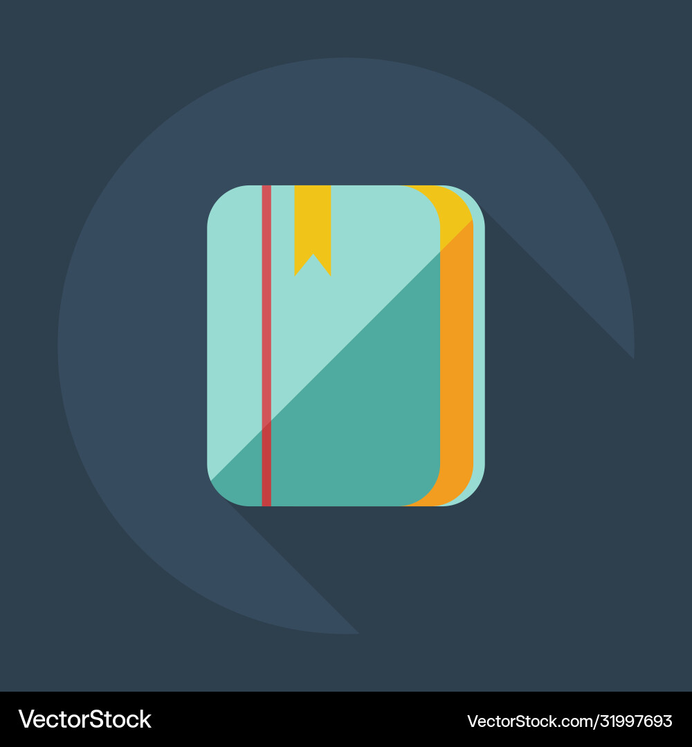 Flat modern design with shadow icon notebook vector image