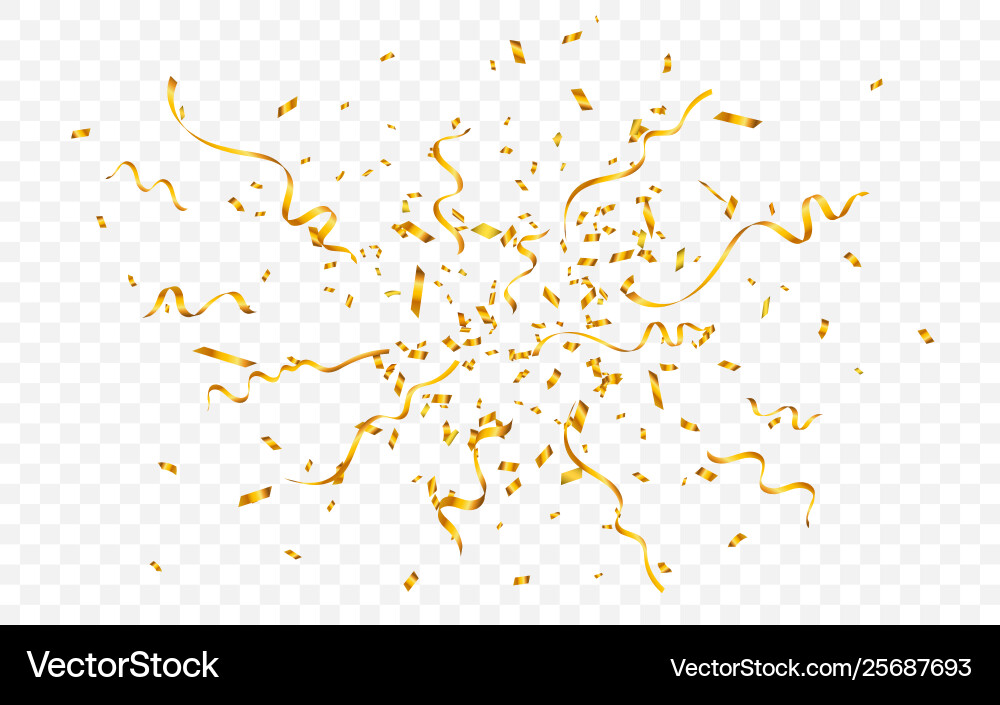Gold confetti celebration carnival ribbons luxury Gold confetti celebration carnival ribbons luxury vector image
