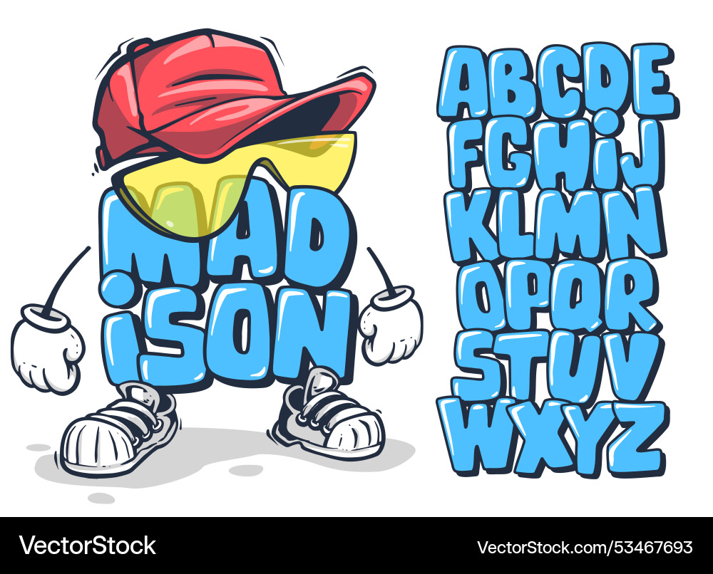 Graffiti Bubble Alphabet Street Art Font Vector Image