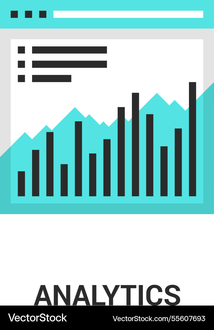 Konzept der flachen Linie von Analytics Konzept der flachen Linie von Analytics vektorbild