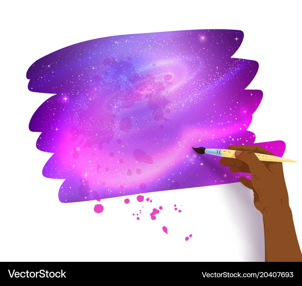 Scribble banner with outer space inside Vector Image