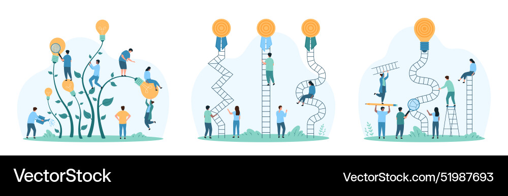 Simplicity in solutions solving problems set Simplicity in solutions solving problems set vector image