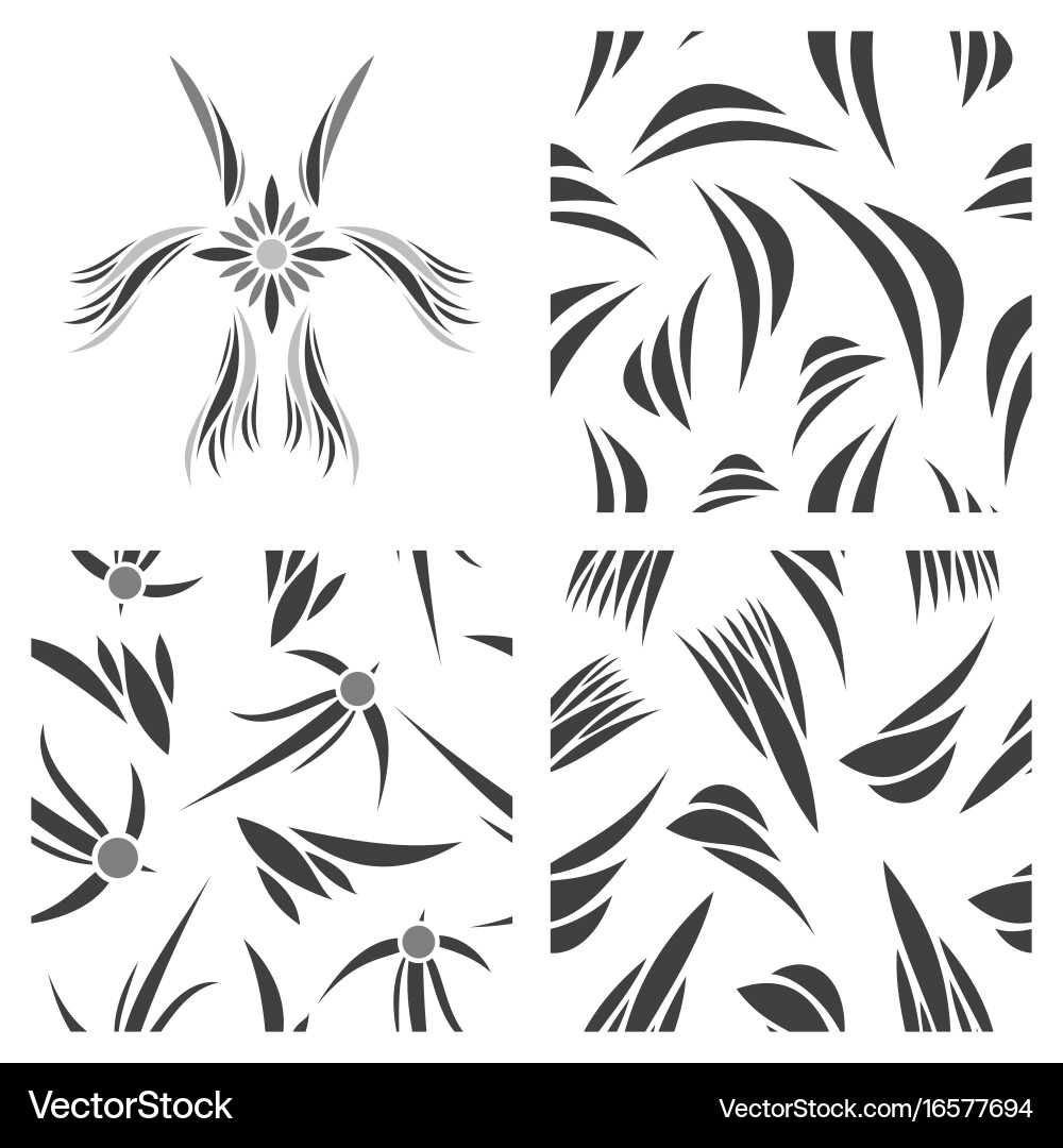 Assembly of patterns in flower style vector image