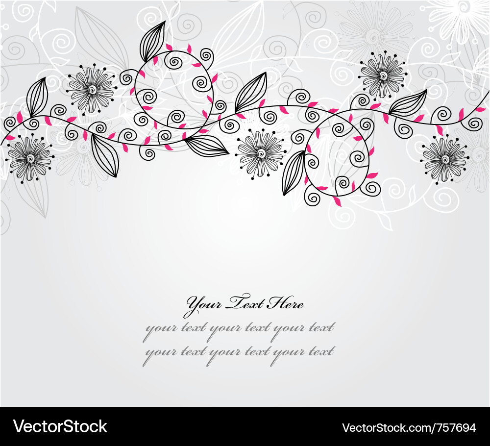 Floral invitation Vector Image