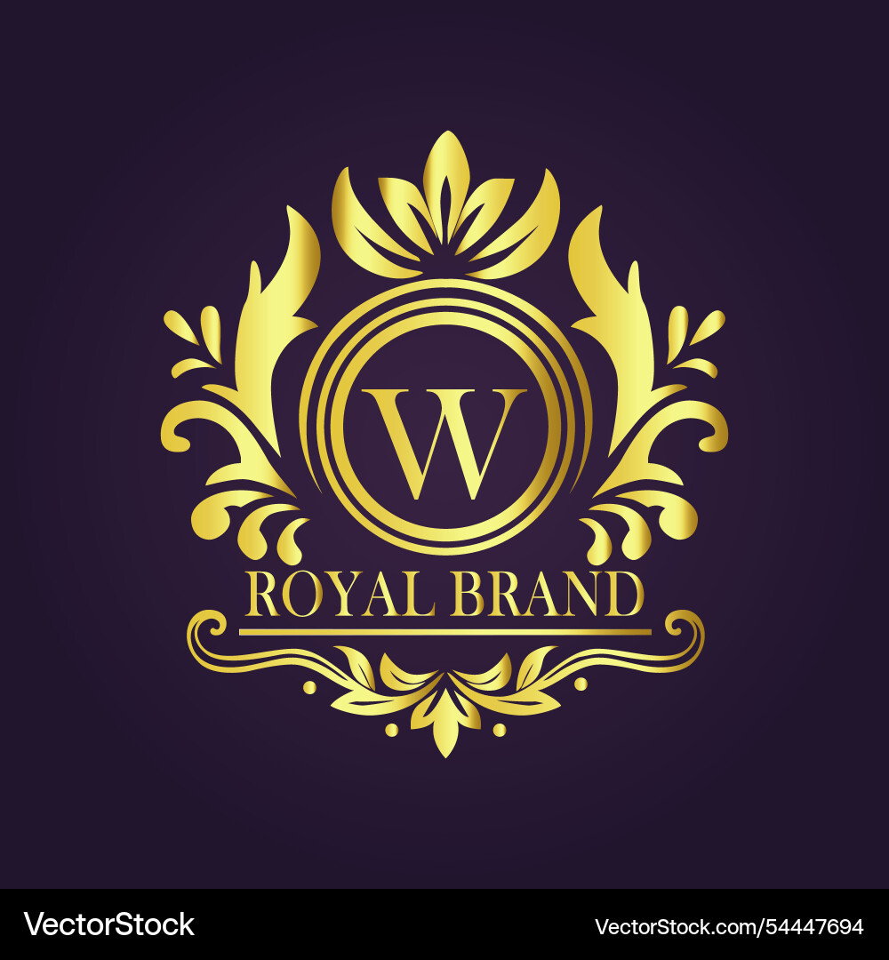 Letter w luxury gold logo concept Royalty Free Vector Image