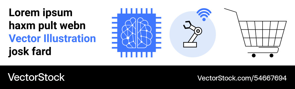 Modern technology integration ai automation Modern technology integration ai automation vector image