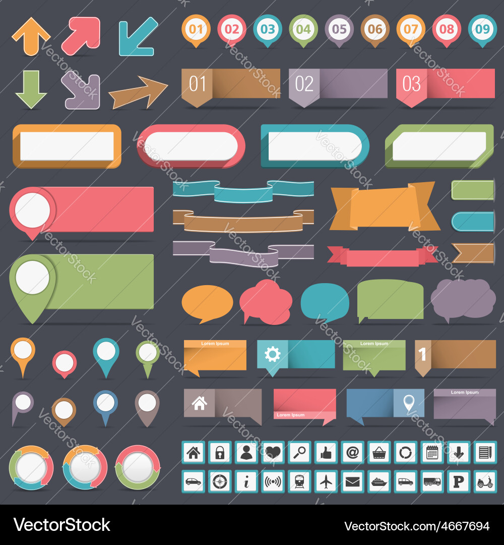 Modern UI Elements Collection vector image