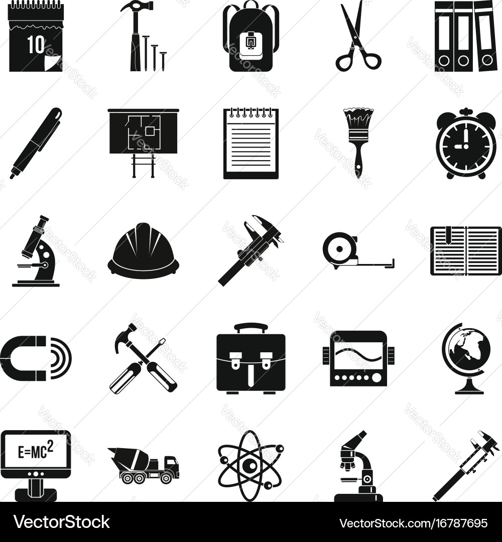 Compass icons set simple style vector image