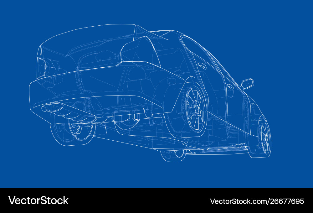 Concept car rendering 3d Concept car rendering 3d Vector Image