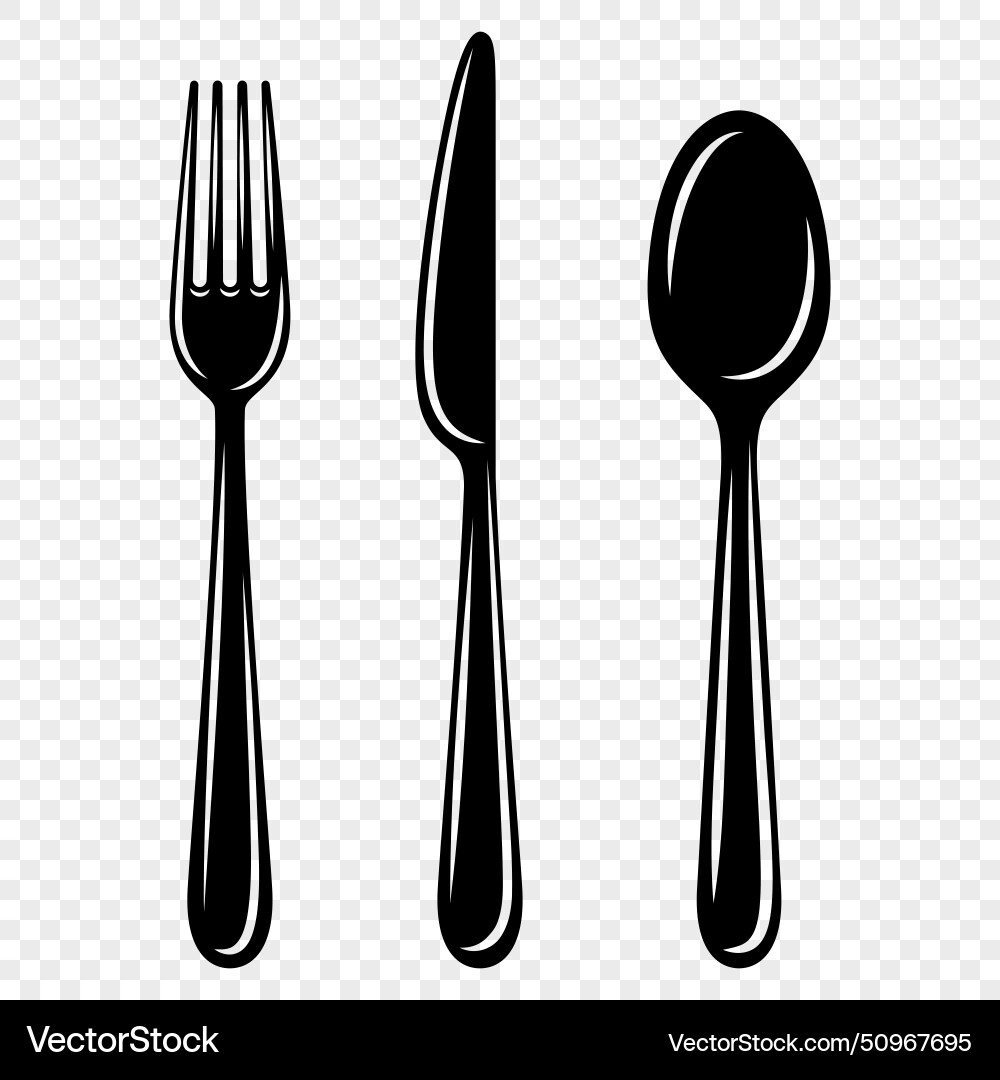 Flat fork knife and spoon icon set Royalty Free Vector Image