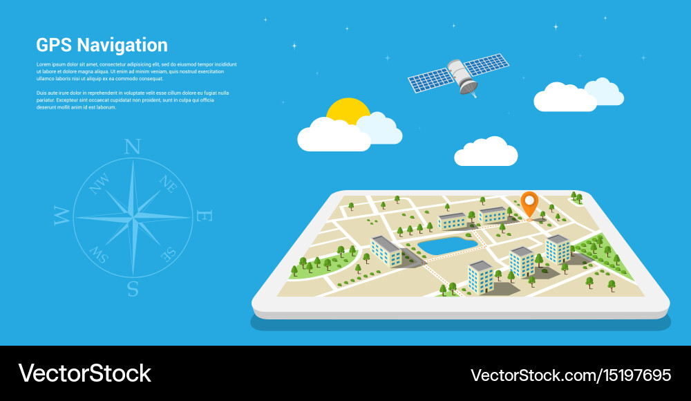 GPS Navigation Route Map vector image