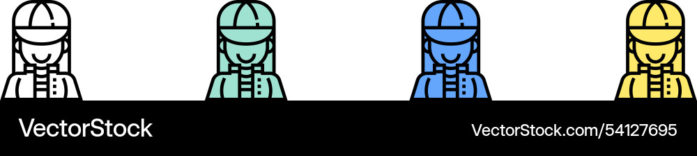 Hip hop icon outline green blue and yellow style Hip hop icon outline green blue and yellow style vector image