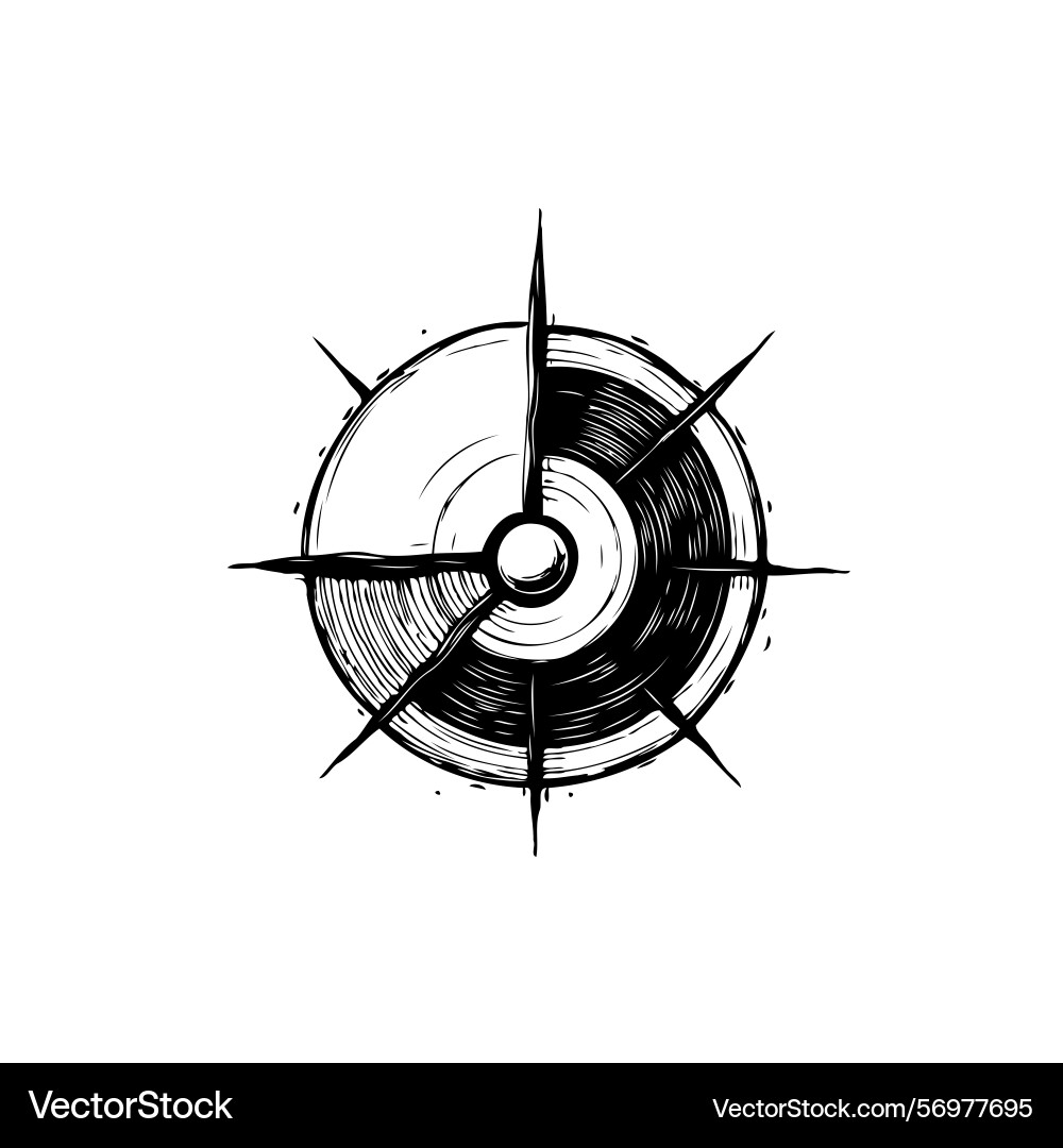 Monochromatic abstract circular form with radial Monochromatic abstract circular form with radial vector image