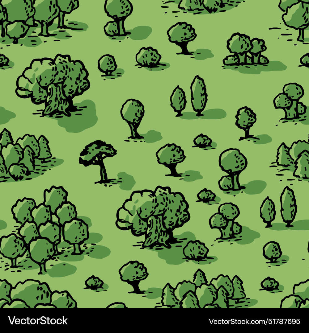Seamless pattern forest top view map from Seamless pattern forest top view map from vector image
