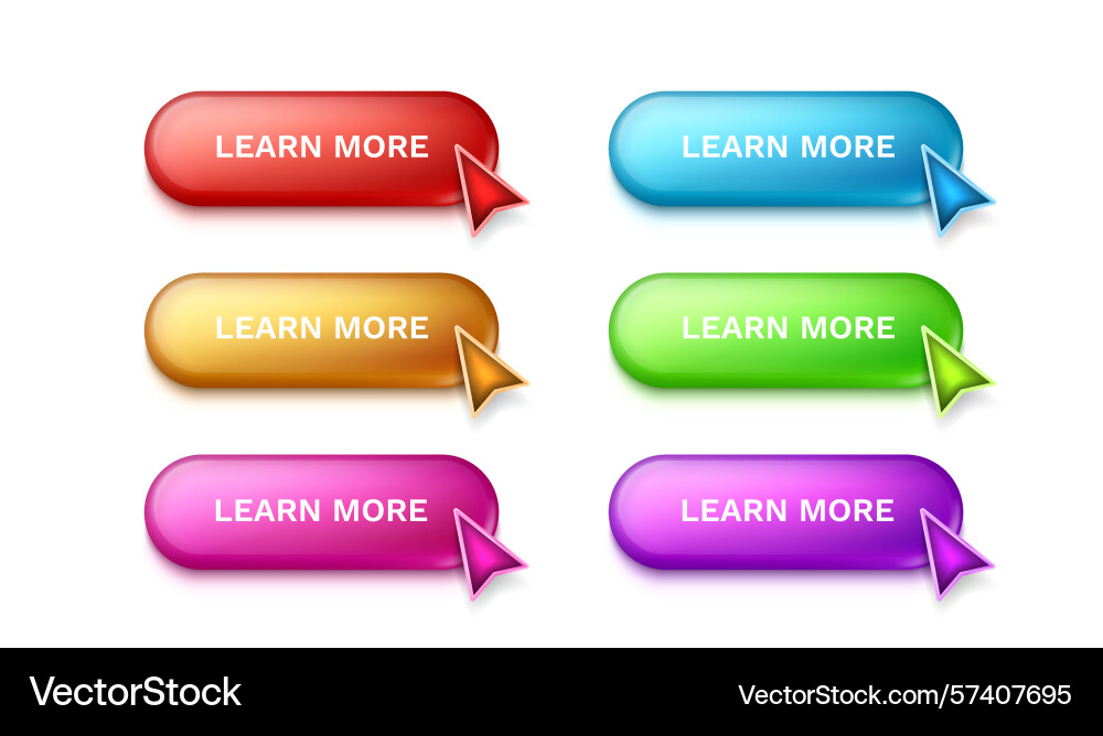 Set color cursor button link tap event web Set color cursor button link tap event web vector image