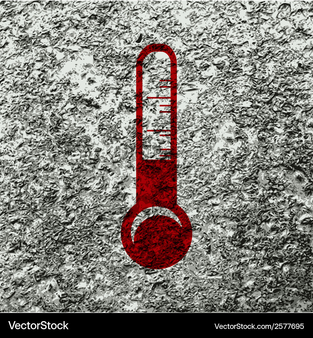 Thermometer flat modern web button and space Vector Image