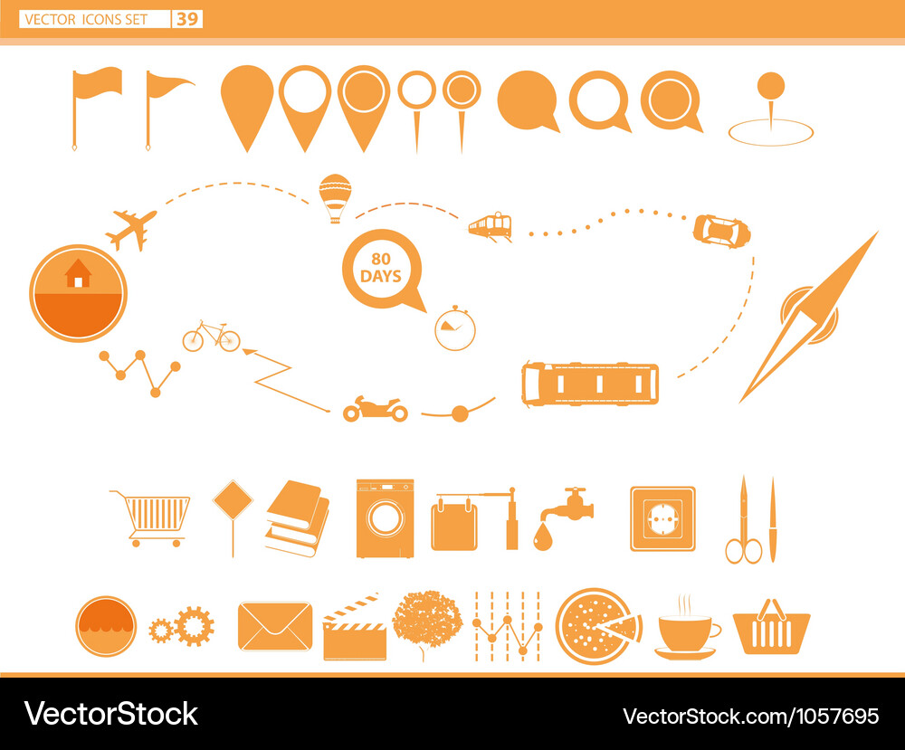 Transportation Icons - Modes & Navigation Vector Image