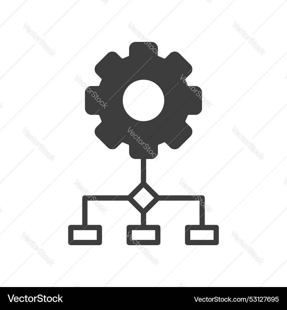 Workflow line icon isolated on white background Workflow line icon isolated on white background vector image