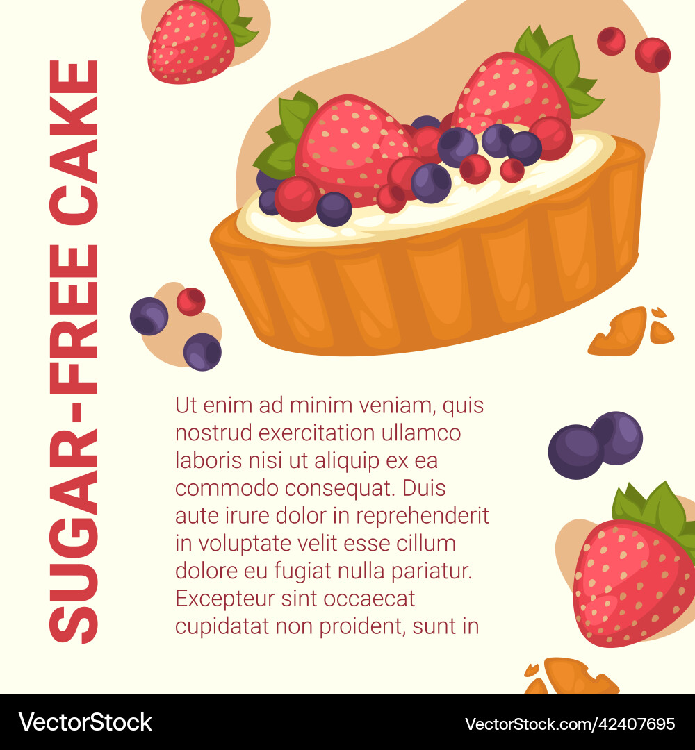 Zucker kostenlose Kuchen leckere Dessert Banner Anzeigen Zucker kostenlose Kuchen leckere Dessert Banner Anzeigen vektorbild