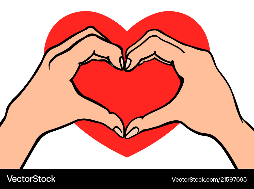 Zwei Hände machen Herzzeichen Liebe romantisch Zwei Hände machen Herzzeichen Liebe romantisch vektorbild