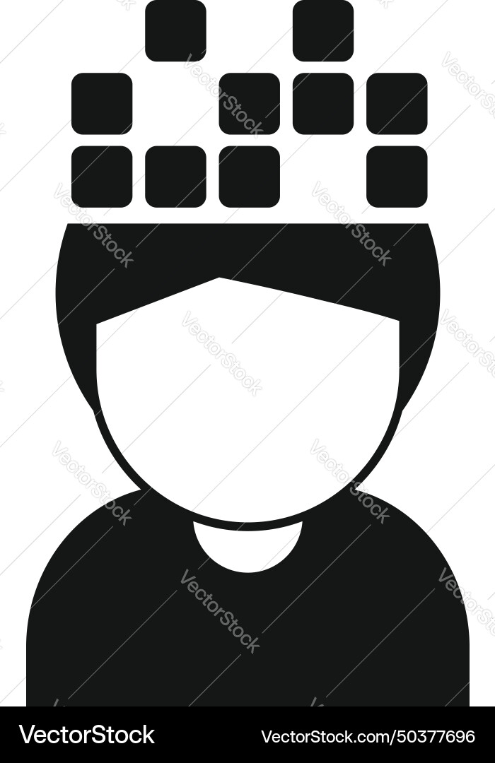 Construct person memory icon simple Construct person memory icon simple vector image