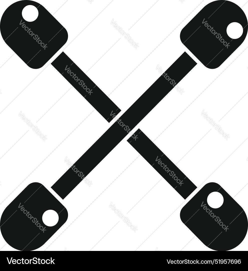 Crossed tire iron icon showing fixing a flat Vector Image