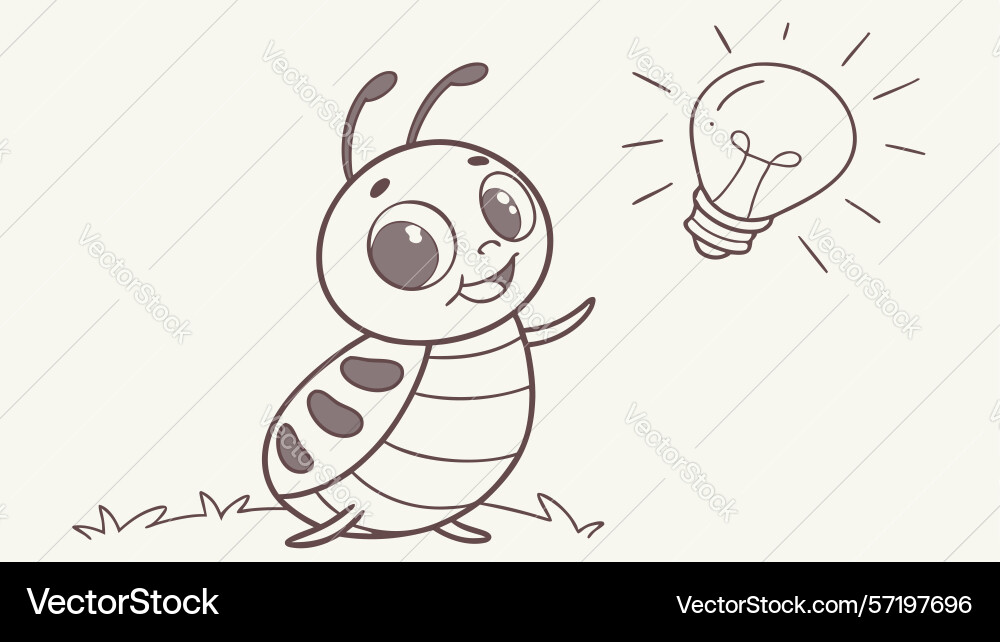 Curious ant character with idea lightbulb design Vector Image
