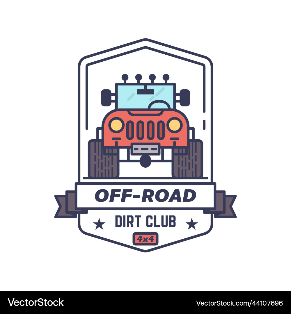 Off-road 4x4 club badge vector image