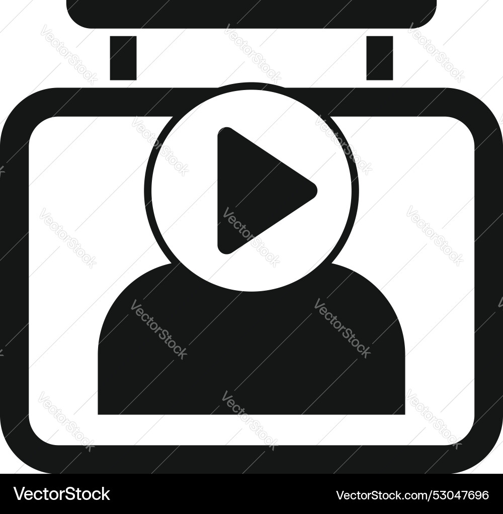 Video player with play button over user icon Video player with play button over user icon vector image