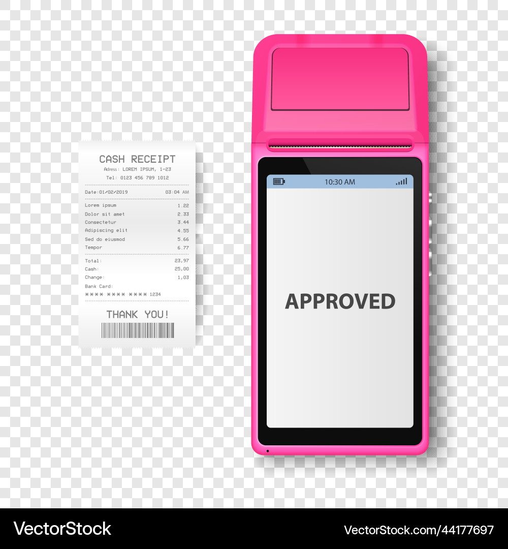 3d nfc payment machine with approved status 3d nfc payment machine with approved status vector image