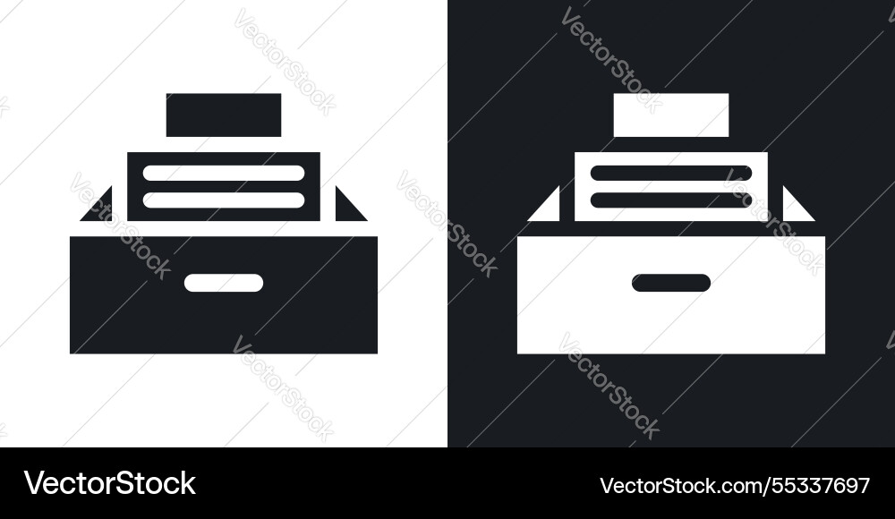 Archive icons set black and colored style Vector Image