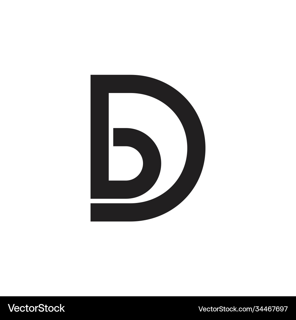 BD Monogram Linked Lines vector image