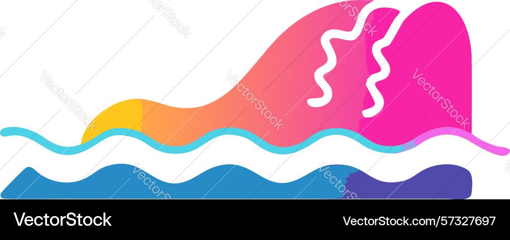 Dynamic abstract waveshills colorful fluid design vector image