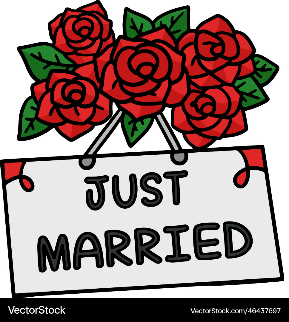 Hochzeit Blume nur verheiratet Cartoon Clipart Hochzeit Blume nur verheiratet Cartoon Clipart vektorbild