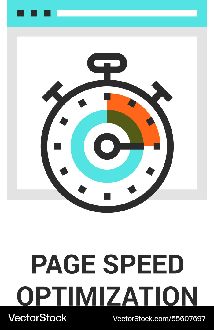 Page speed optimization flat line icon design vector image