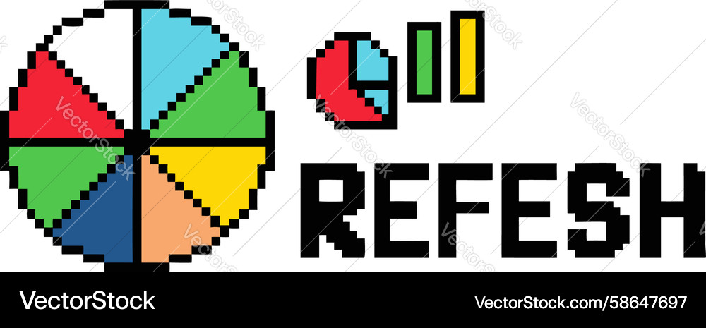 Refresh Data Icon - Pixel Art Vector Image