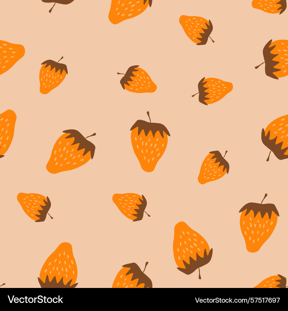 Seamless pattern with strawberry on color Vector Image