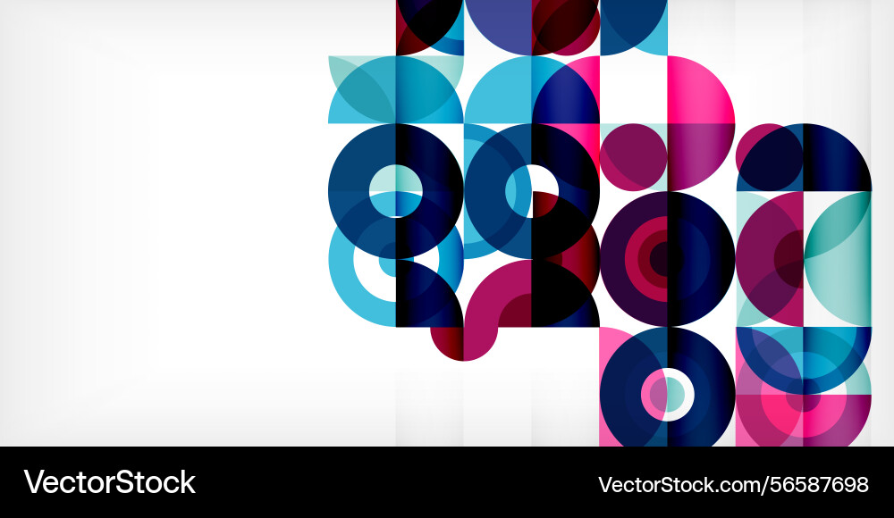Abstract composition overlapping circles create Vector Image