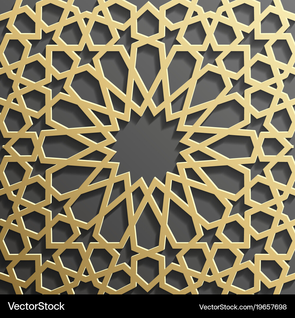 Background with gold seamless pattern on black Vector Image